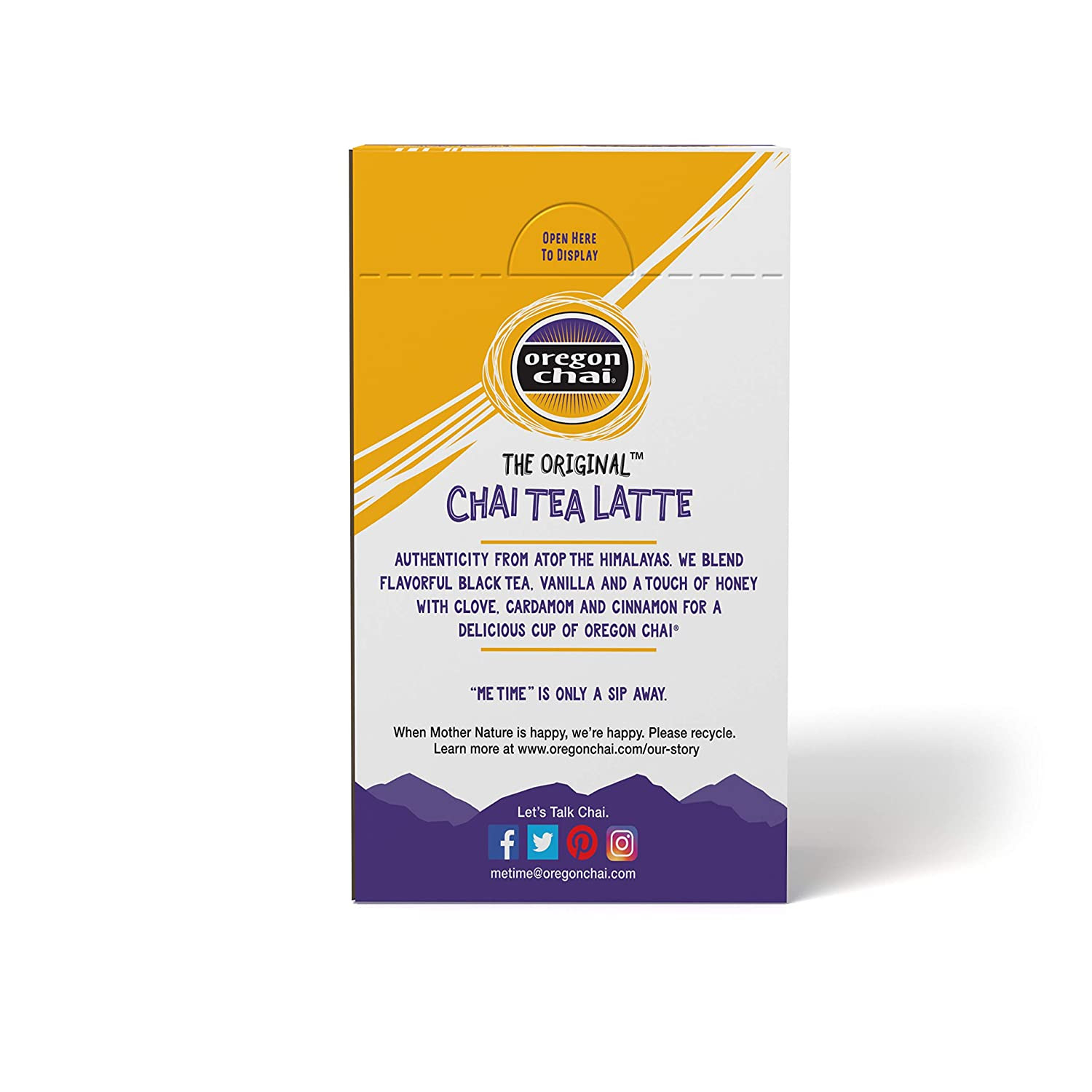 Oregon Chai Original Chai Tea Latte Powdered Mix, 8 Count Envelopes per Box, 1.1