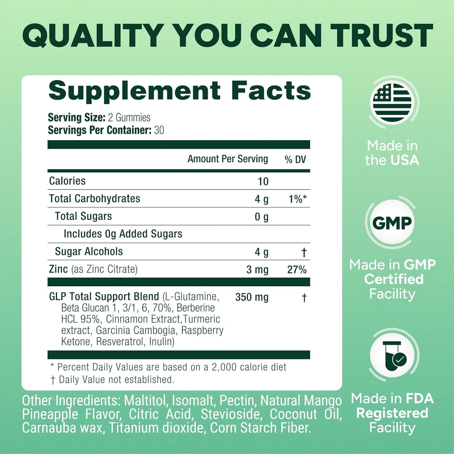 SUGAR -FREE APPETITE & CRAVING CONTROL SUPPLEMENT WITH BERBERINE, CINNAMON