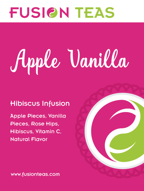 Apple Vanilla Hibiscus Fruit Tea – Herbal Loose Leaf Tisane – Fusion Teas