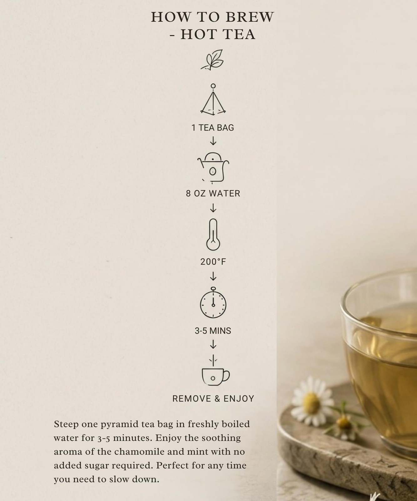 EZR Leaf Mint & Chamomile Herbal Tea 20 Pyramid Tea Bags 1.4 Once with Lemong…