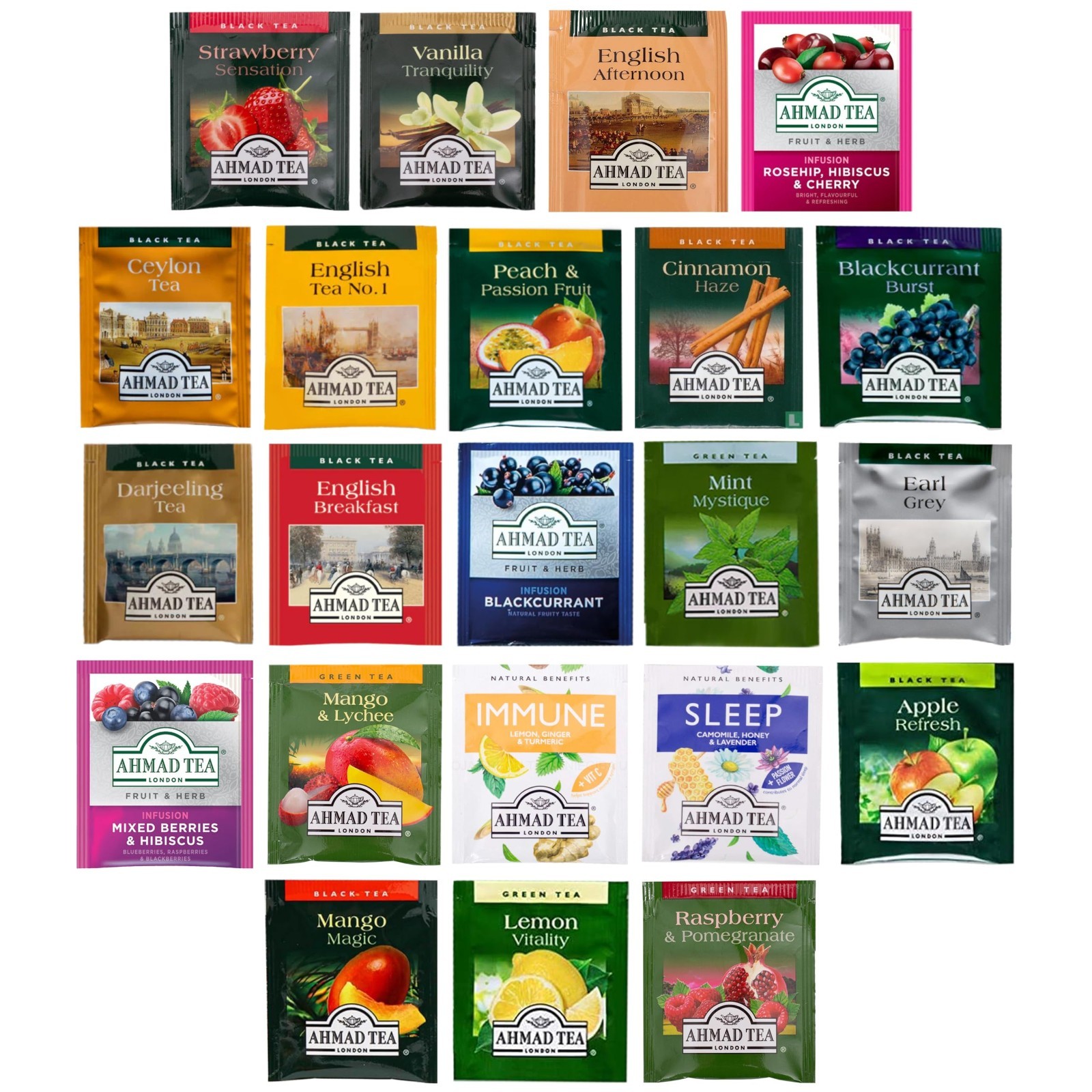 Variety Pack Tea Sampler – 88 Count, 22 Unique Flavors, Perfect Gift for Tea Lov