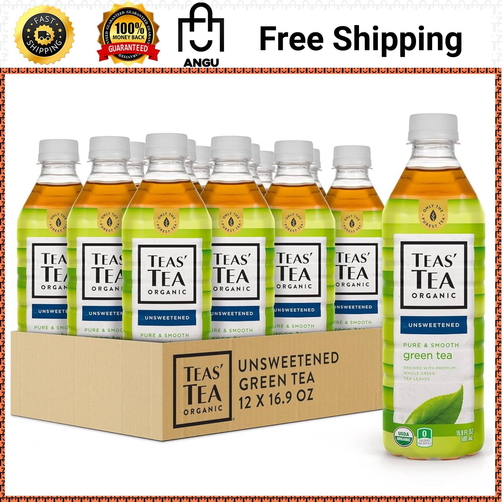 Ito En Teas’ Tea Unsweetened Green Tea 16.9 oz Bottles – 12 Pack