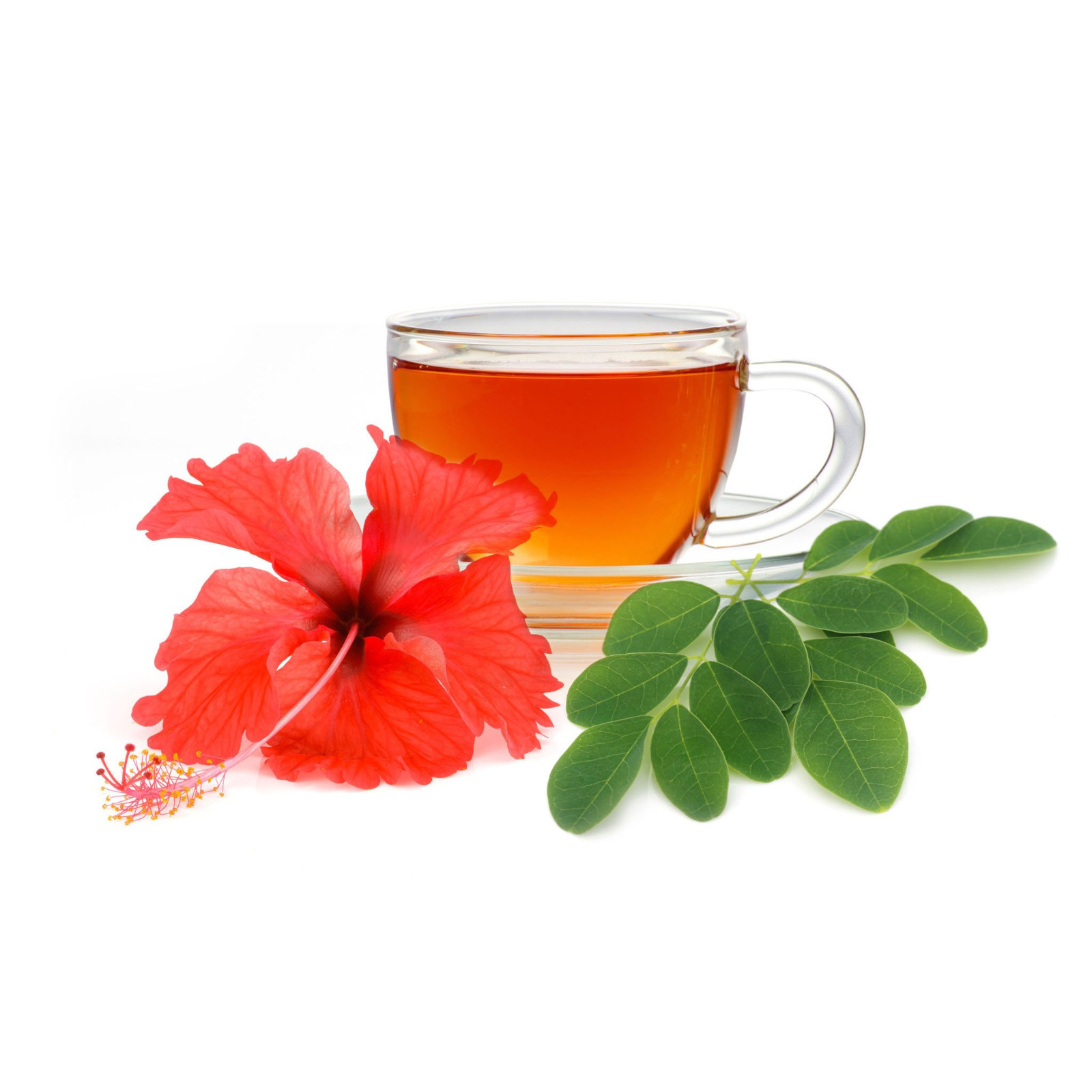 Moringa Hibiscus Tea Bags (30) All-Natural – Caffeine-Free, Premium Herbal Tea