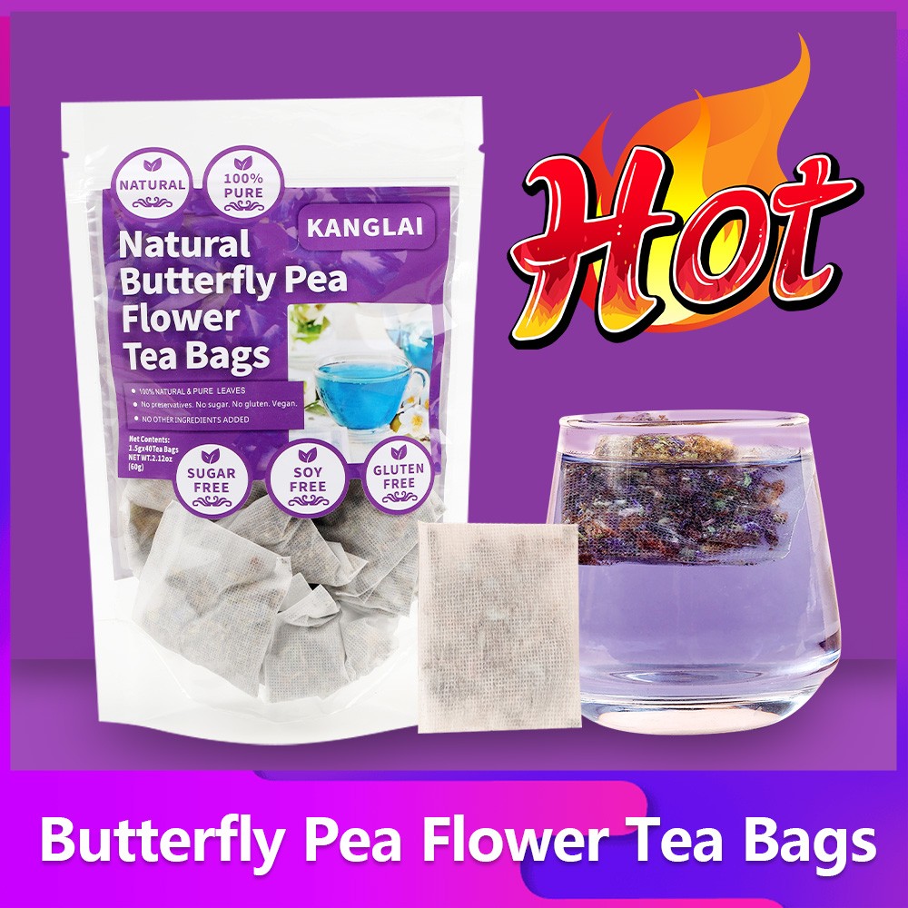Butterfly Pea Flowers Tea Bags, Pure Dried Butterfly Pea Flower, Herbal Tea