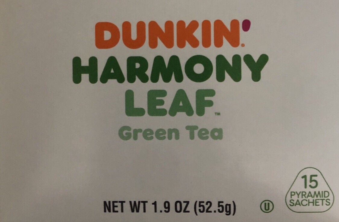 Dunkin Harmony Leaf Green Tea. 15 Tea Bags. NW 1.9 OZ EA.