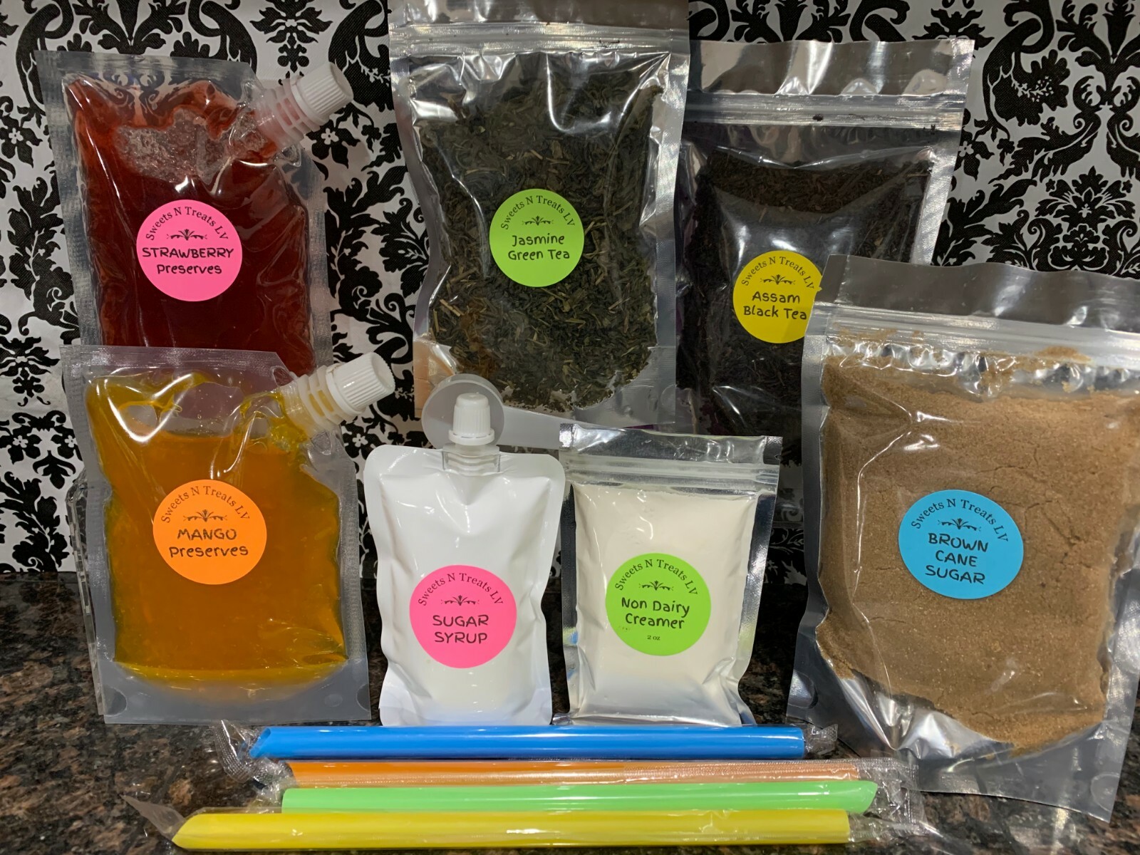 JASMINE Tea BLACK Tea MANGO STRAWBERRY Jam Milk Tea Fruit Smoothie DIY KIT New