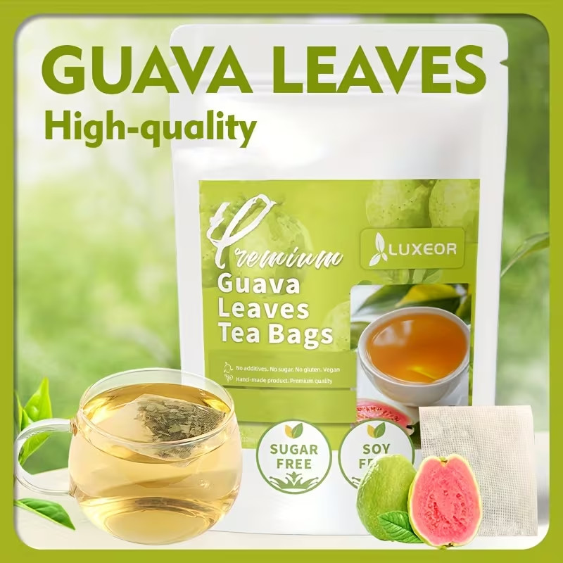 60 Tea Bags Dried Guava Leaf Tea Caffeine-Free, Sugar-Free, Gluten-Free