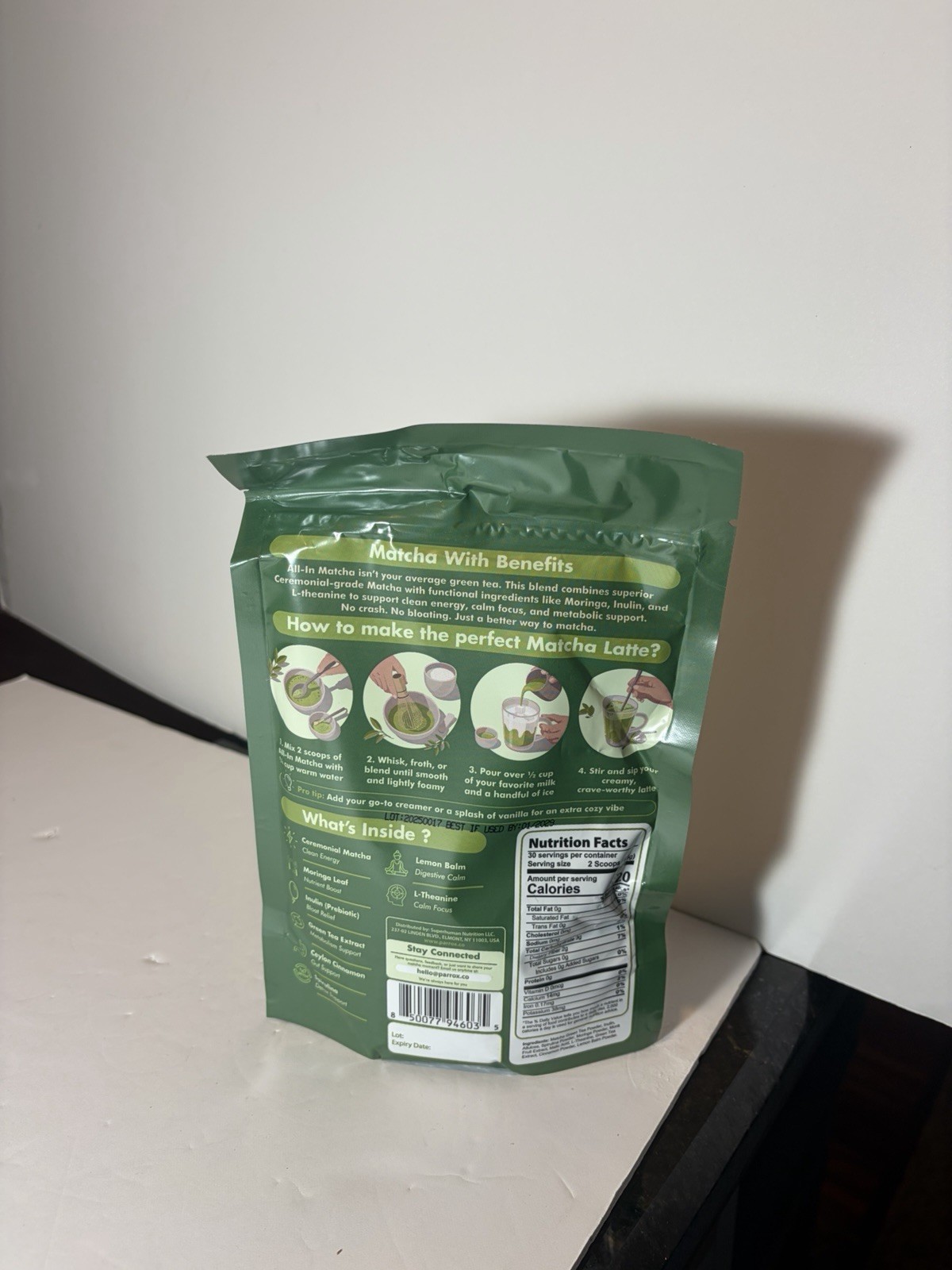 Harrox All-In Matcha Powder Creamy Matcha Vegan Zero Sugar Non-GMO 4.76 oz