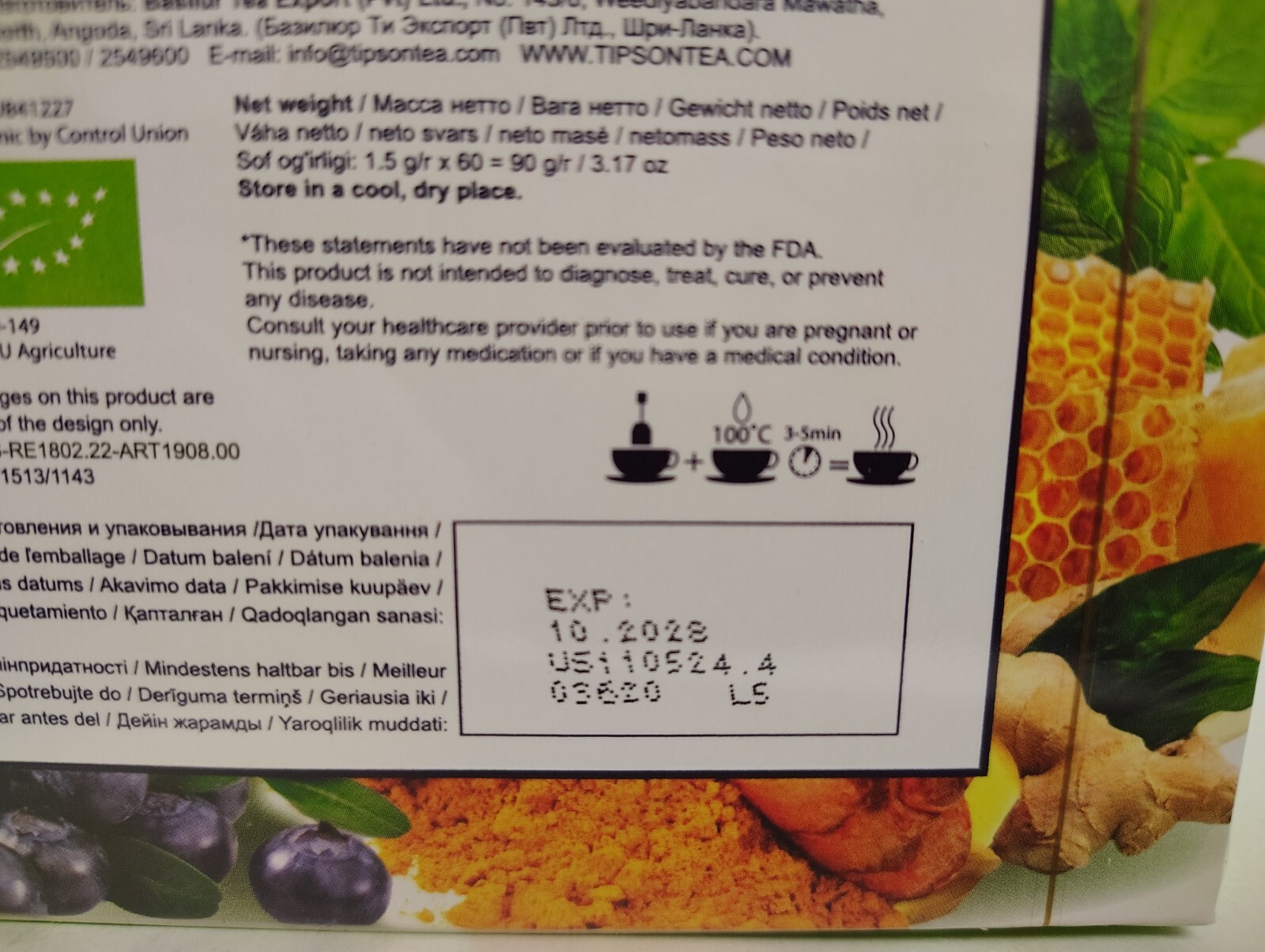 Tipton Organic MATCHA Tea Infusions, BB 10/28, Lot of 60 Bags, Free Shipping