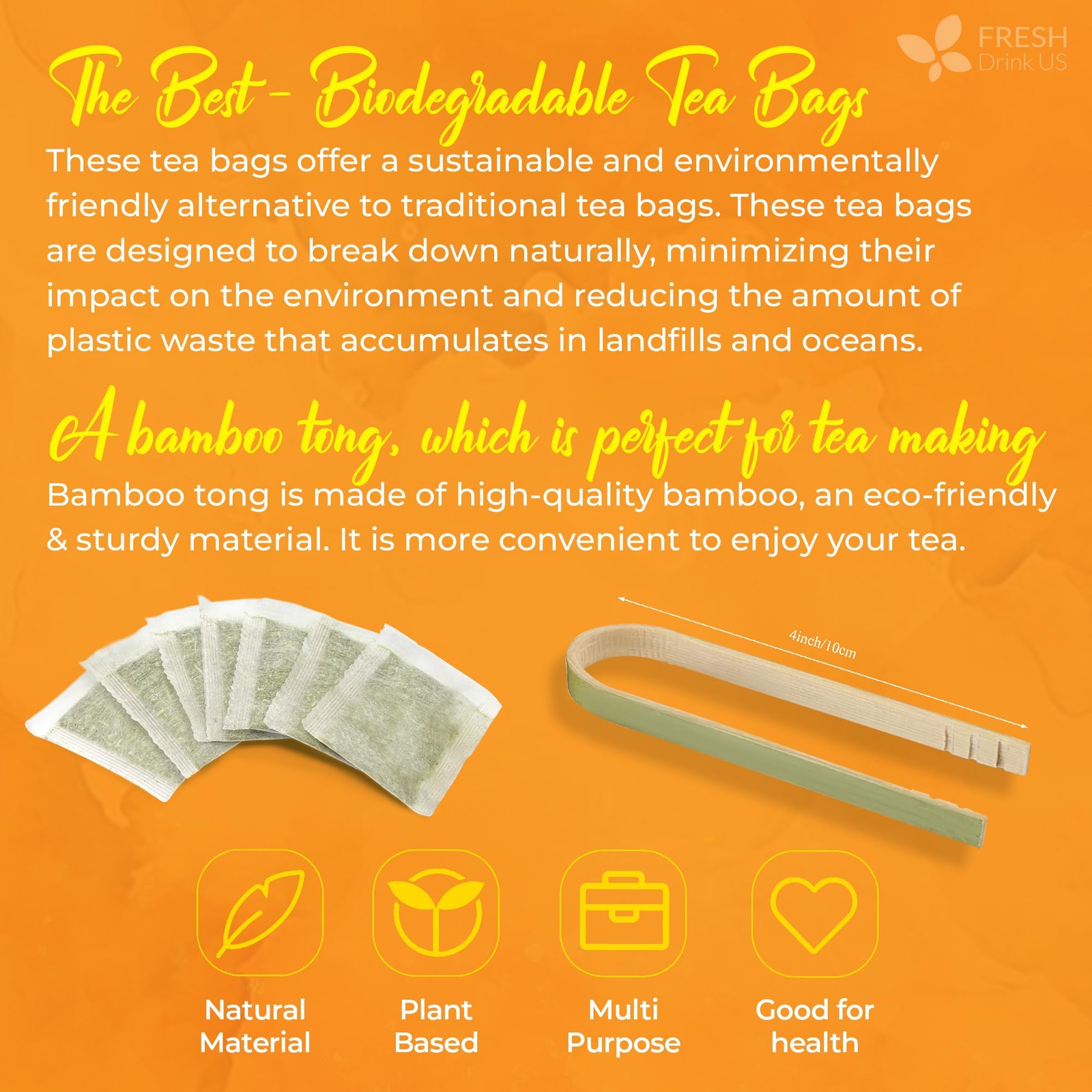 FreshDrinkUS, Premium 135 Ginger Turmeric Tea Bags, 100% Natural 135 Bags