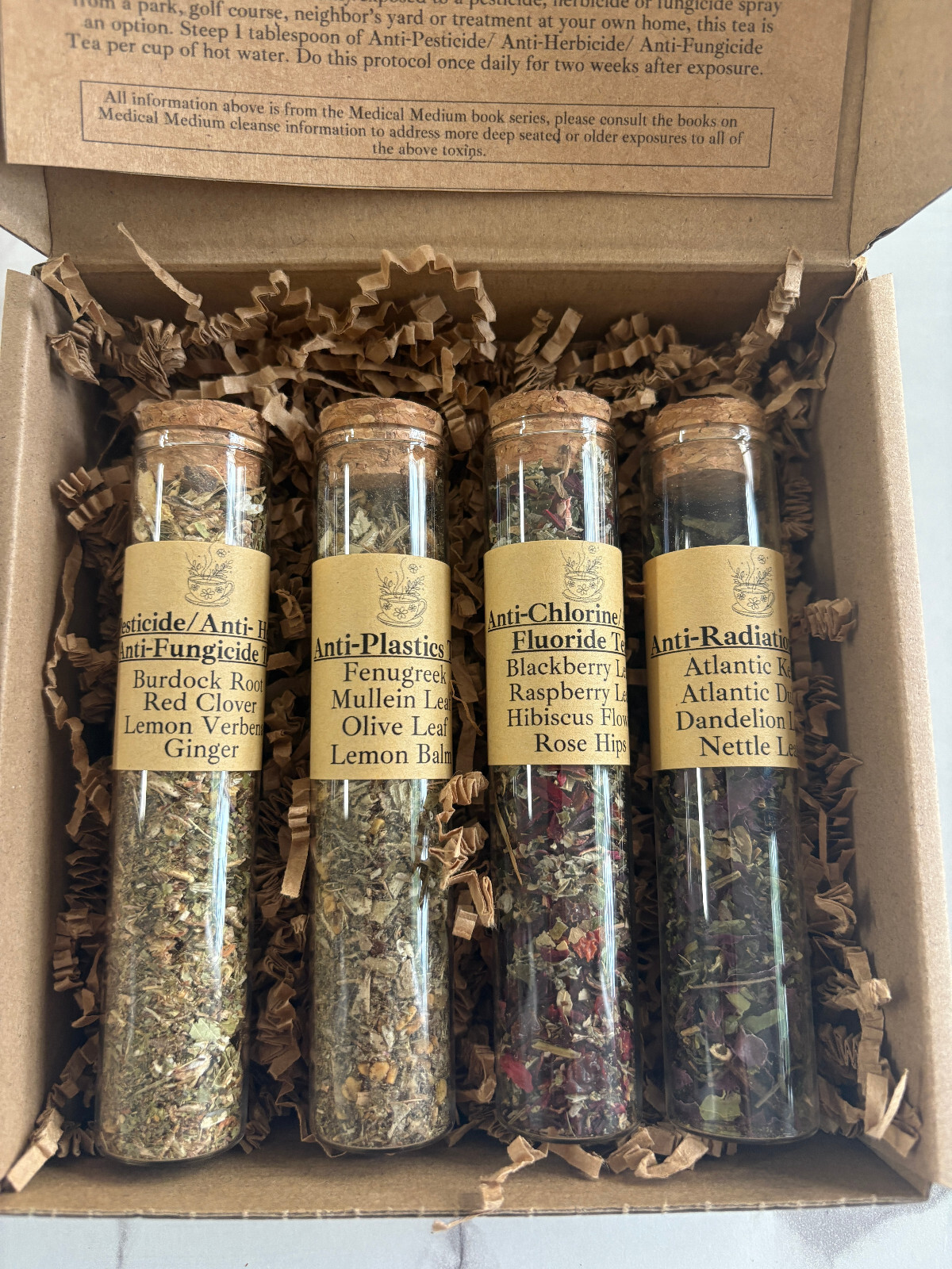 4 Loose Leaf Detoxifying Tea Sampler Set, Tea Gift Set, Apothecary Gift