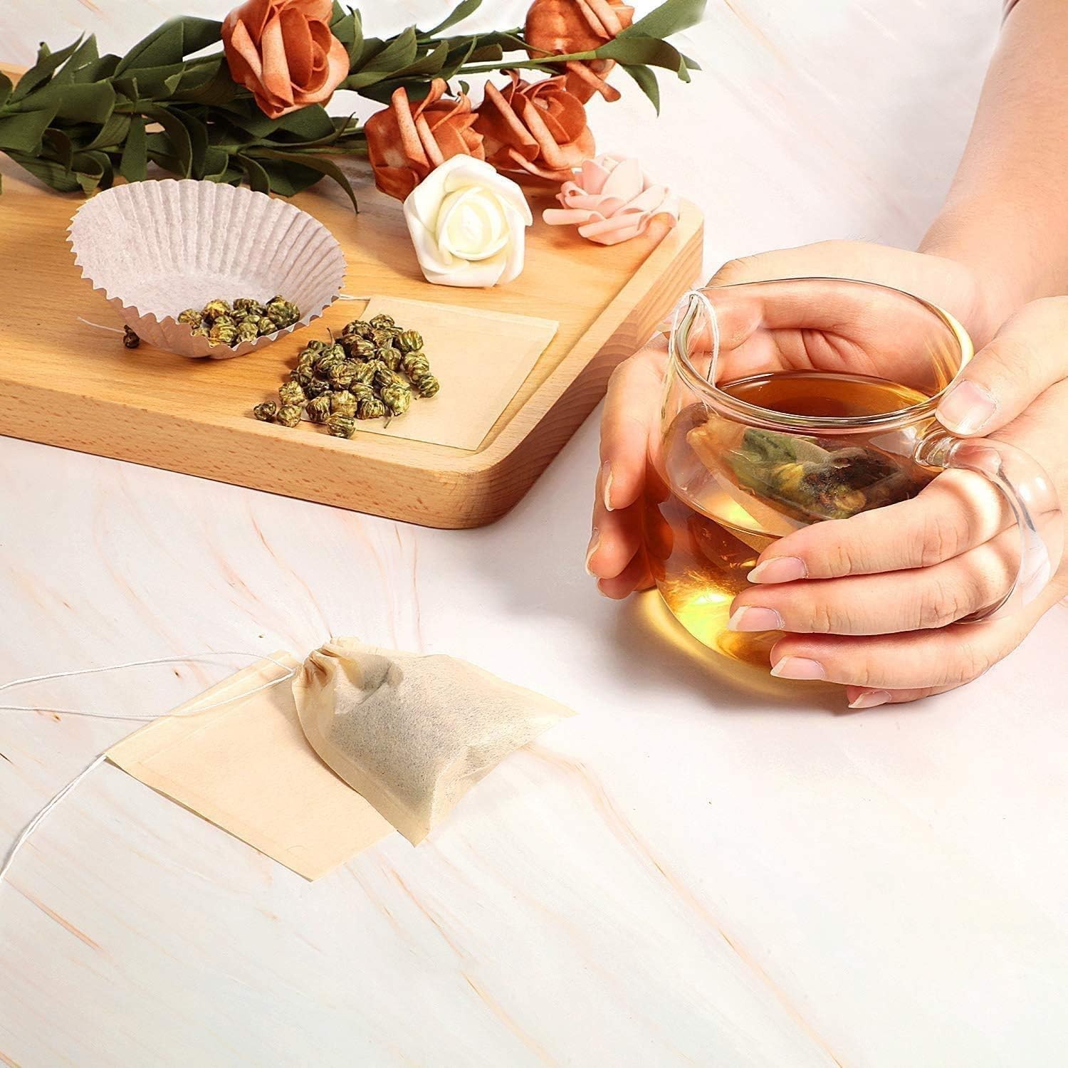 Eco-Conscious 100Pcs Disposable Tea Bags – Perfect for Herbal and Scented Tea