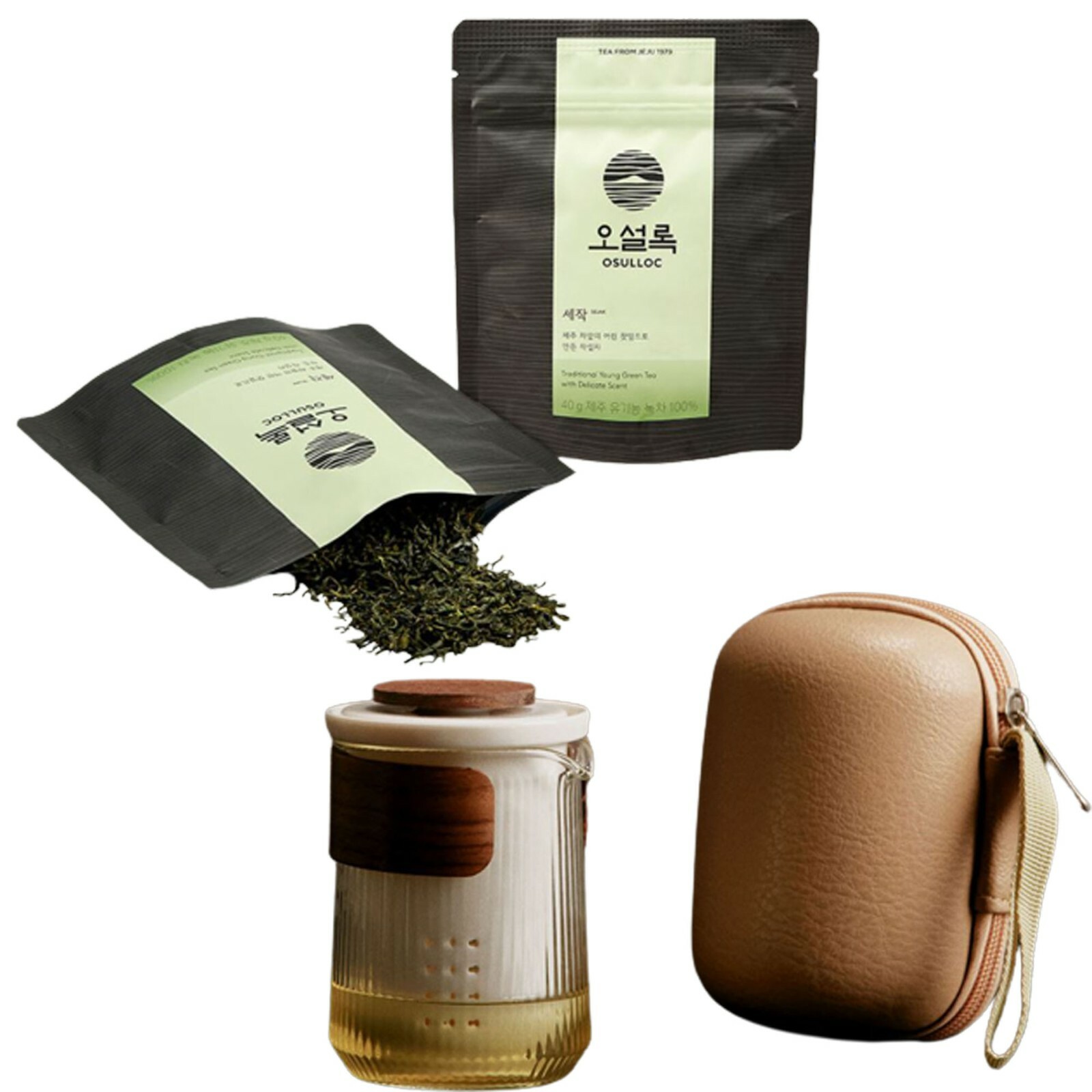 OSULLOC Jeju Island Sejak 40g And Tea House Portable Tea Cup Set
