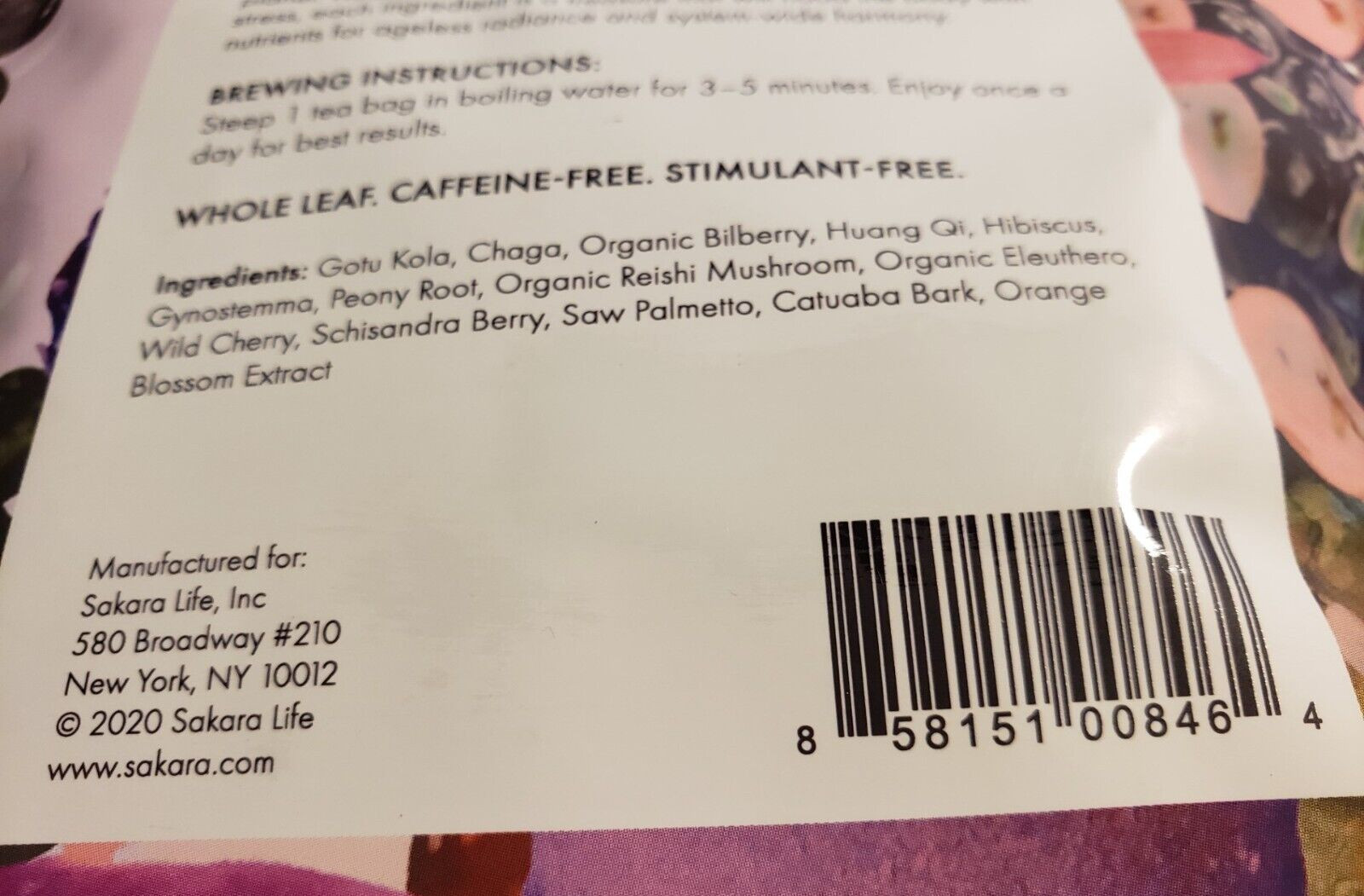 SAKARA YOUTH + BEAUTY SUPERHERB TEA – 5 Whole-Leaf Tea bags x 2 pack – Ex 5/2025