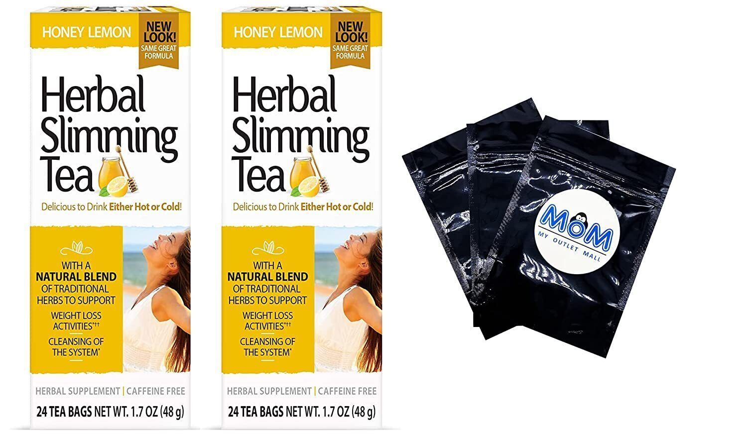 Herbal Slimming Tea Honey Lemon 24 Count 2 Pack Healthy Digestion Bundle Teas