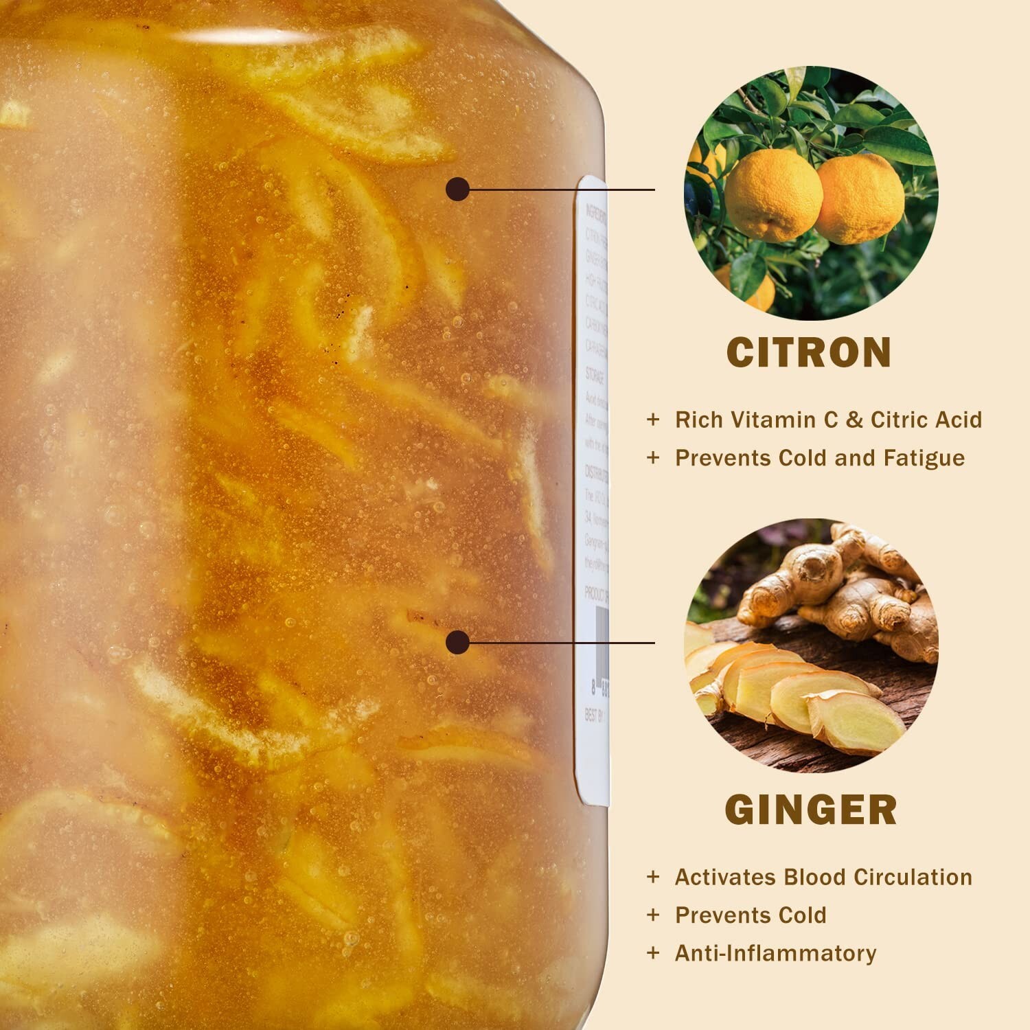 Honey Citron & Ginger Tea – Korean Marmalade with Chemical-free and Fresh Yuz…