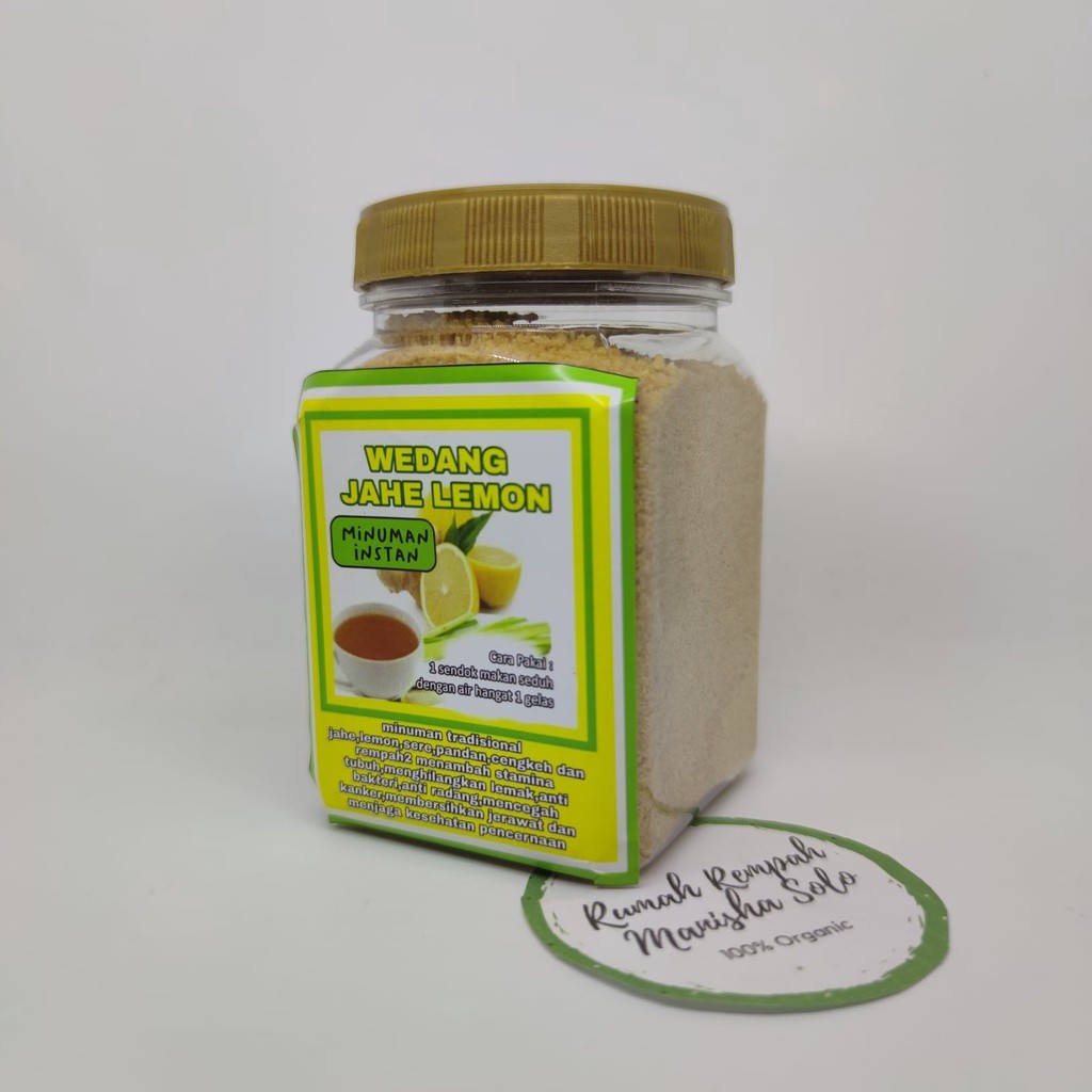 Lemon Ginger Instant Drink Mix Jar 250g Indonesian Citrus Spice Powder