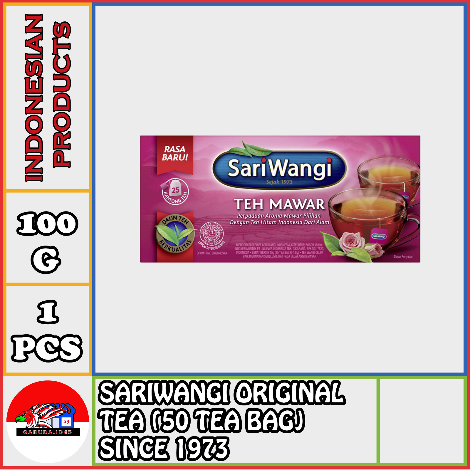 [UNILEVER] SARIWANGI ORIGINAL TEA 50 BAG SINCE 1973 LEGEND INDONESIAN PRODUCT