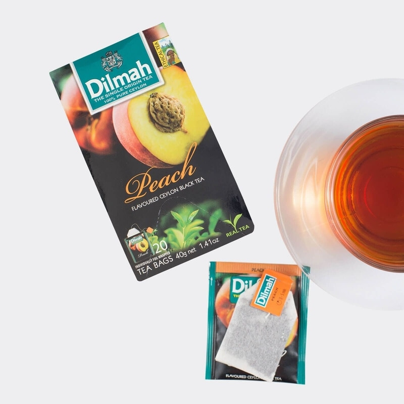 Dilmah Peach Flavoured Black Tea – 20 Tea Bags