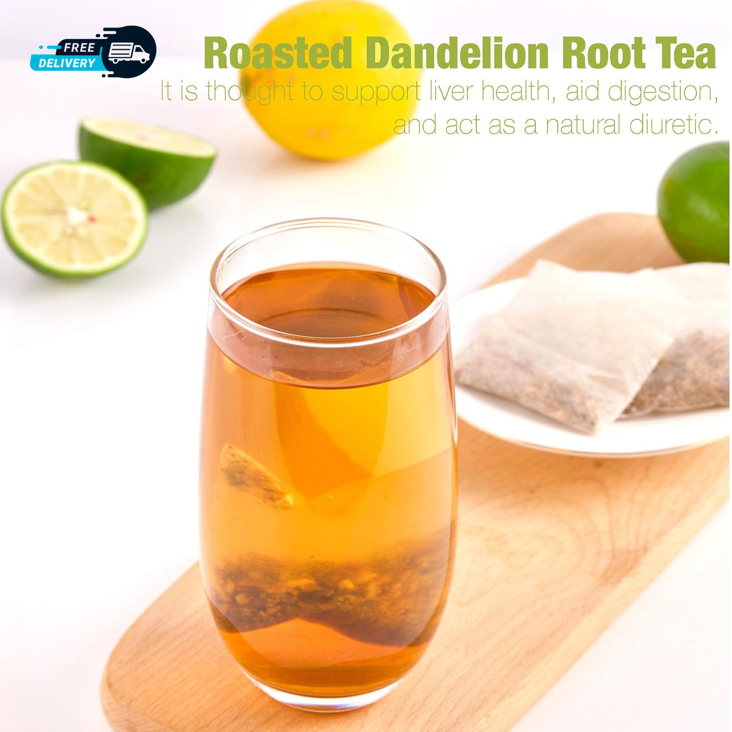 50 Bags Roasted Dandelion Root Tea Bags 2.5/Bags Natural Dried Dandelion Root