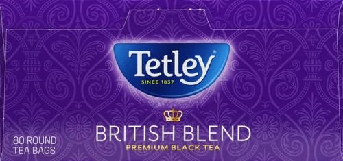 Tetley Premium Black Tea, British Blend 80 Count Tea Bags, 7 oz (198g)