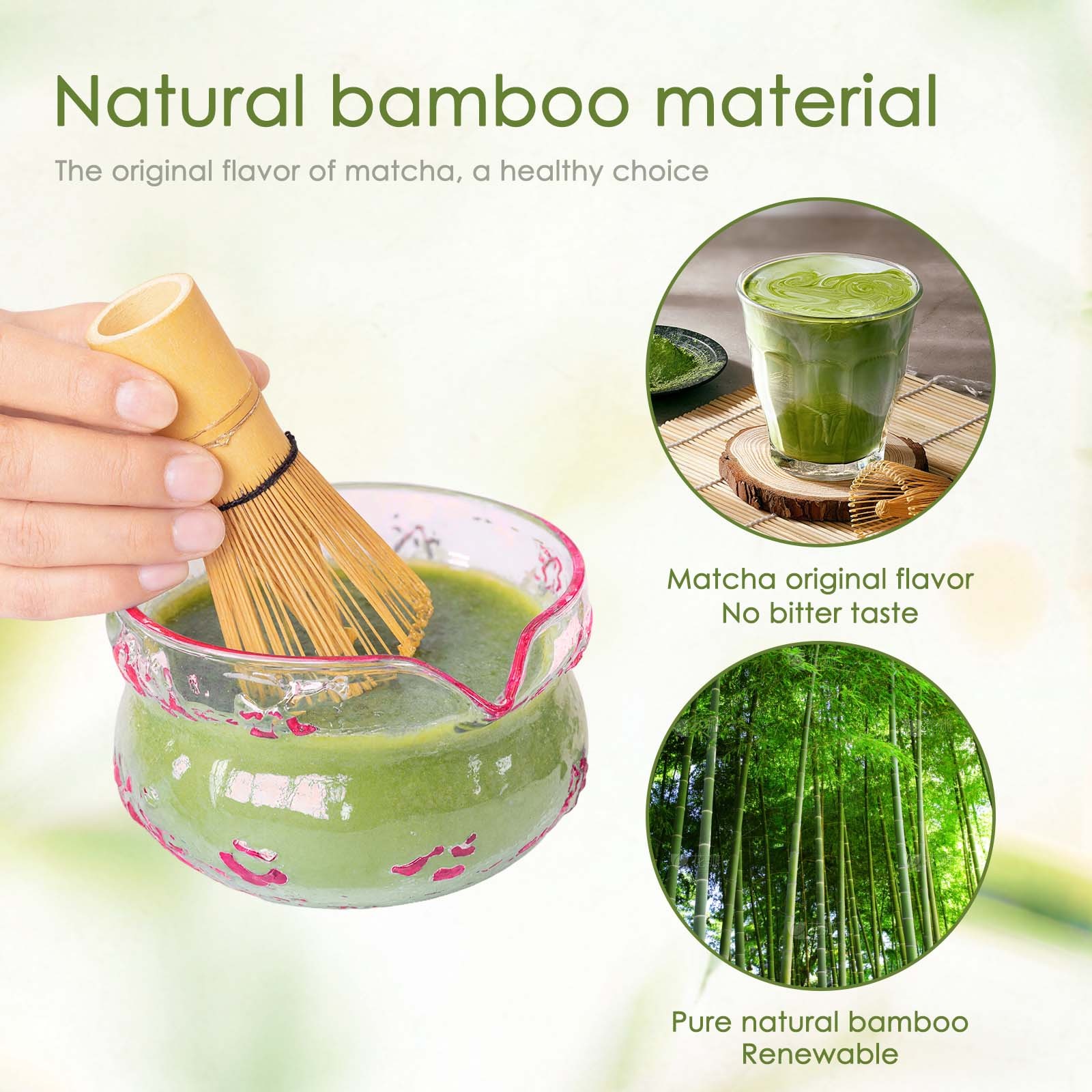 7Pcs Matcha Whisk Set Glass Matcha Tea Set Includes Matcha Bowl with Spout Scoop