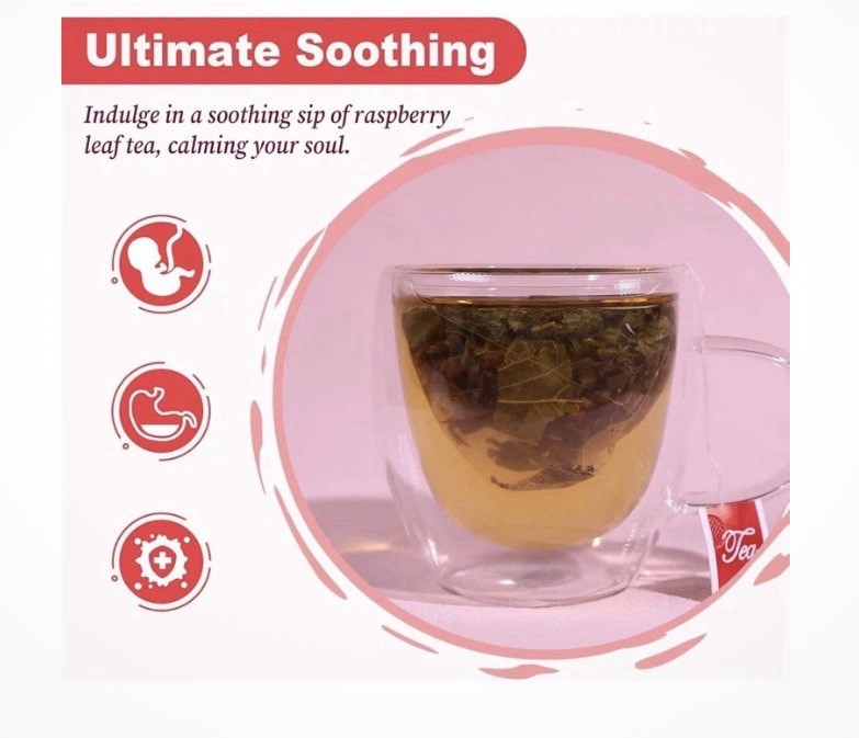 Raspberry Leaf Tea Bag | 2-Pk of 100 Count | Natural Pregnancy Tea for Women