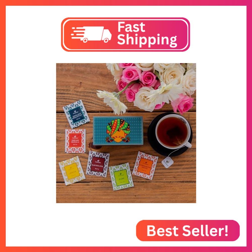 Octavius Urban Print Wooden Tea Sampler Box | Variety Pack Sampler | Perfect For