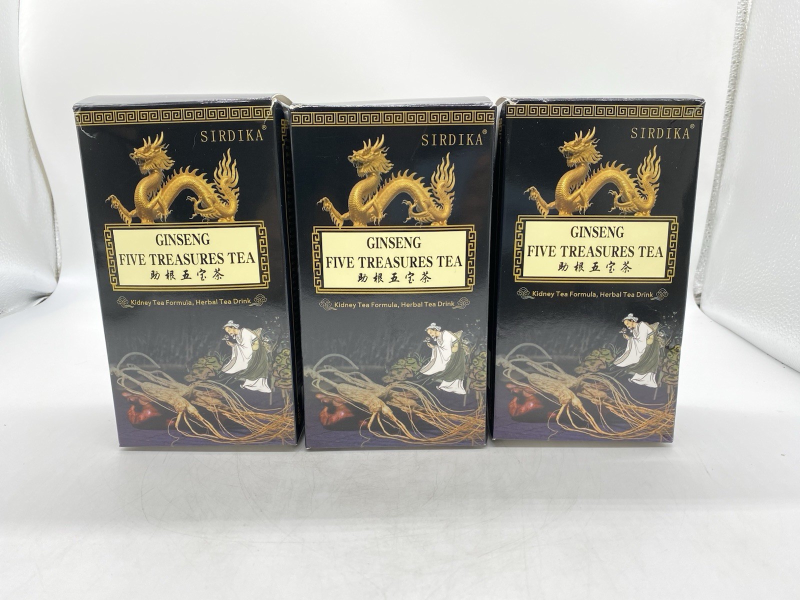 Ginseng Five Treasures Tea Kidney Zhu Gen Wu Bao Cha Wubao Bags 3 Pack