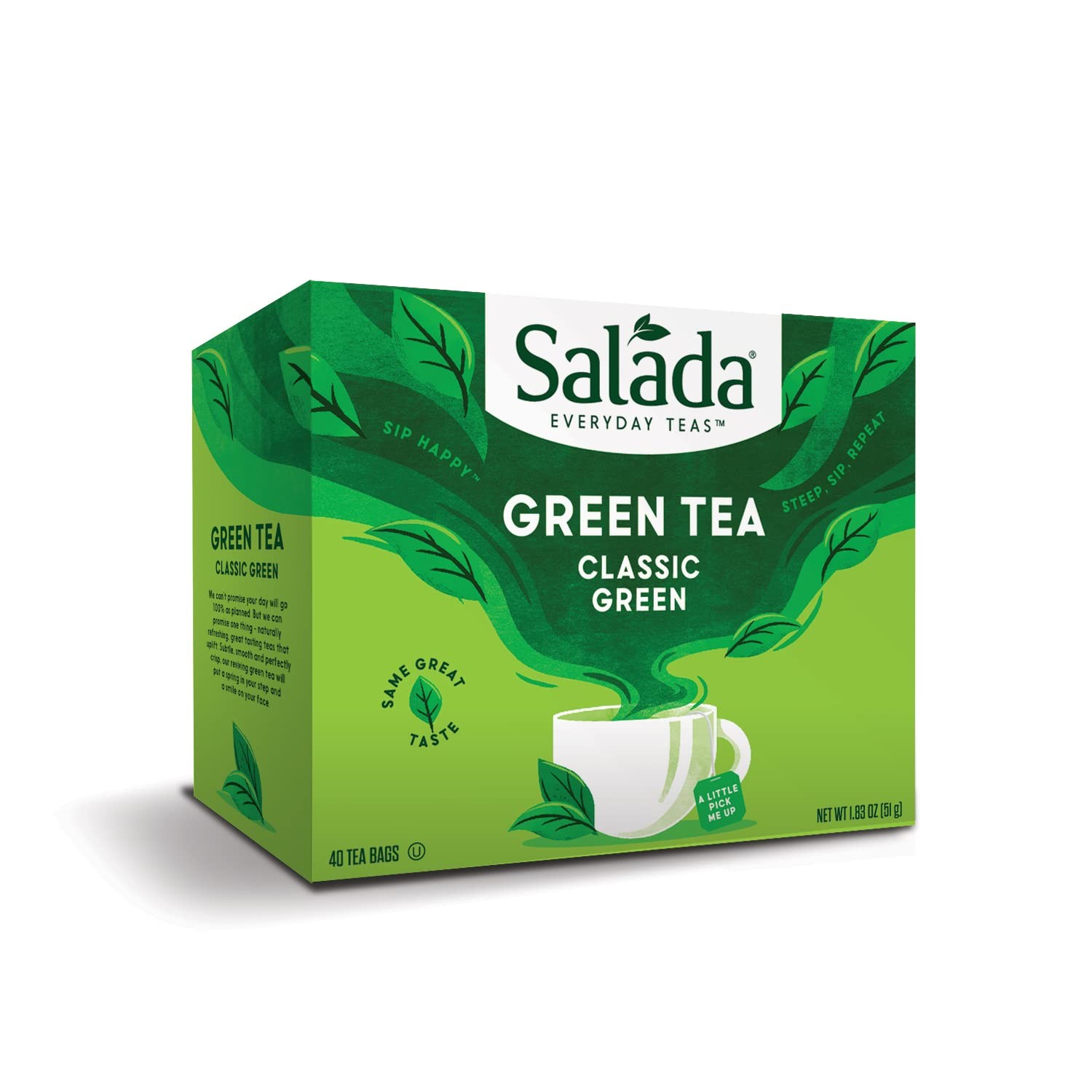 Salada Green Tea with 40 Individually Wrapped Bags Contains Caffeine…