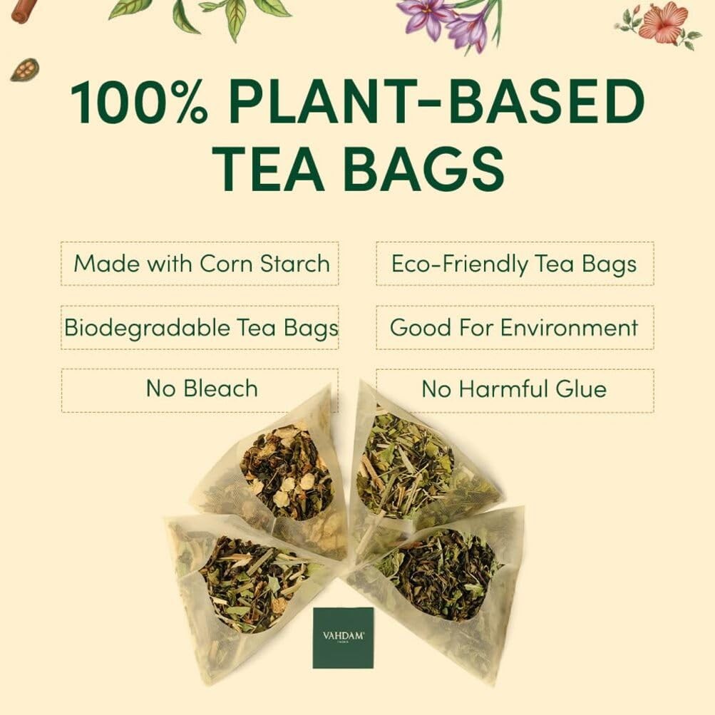 Assorted Herbal Tea Variety Pack (6 Variants, 36 Tea Bags) Caffeine Free, Gluten