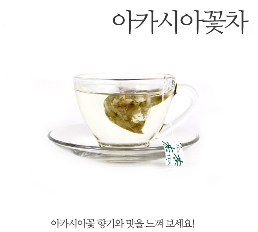 Premium Korean Acacia Flower Tea 80 PLA Pyramid Bags Caffeine Free Sweet
