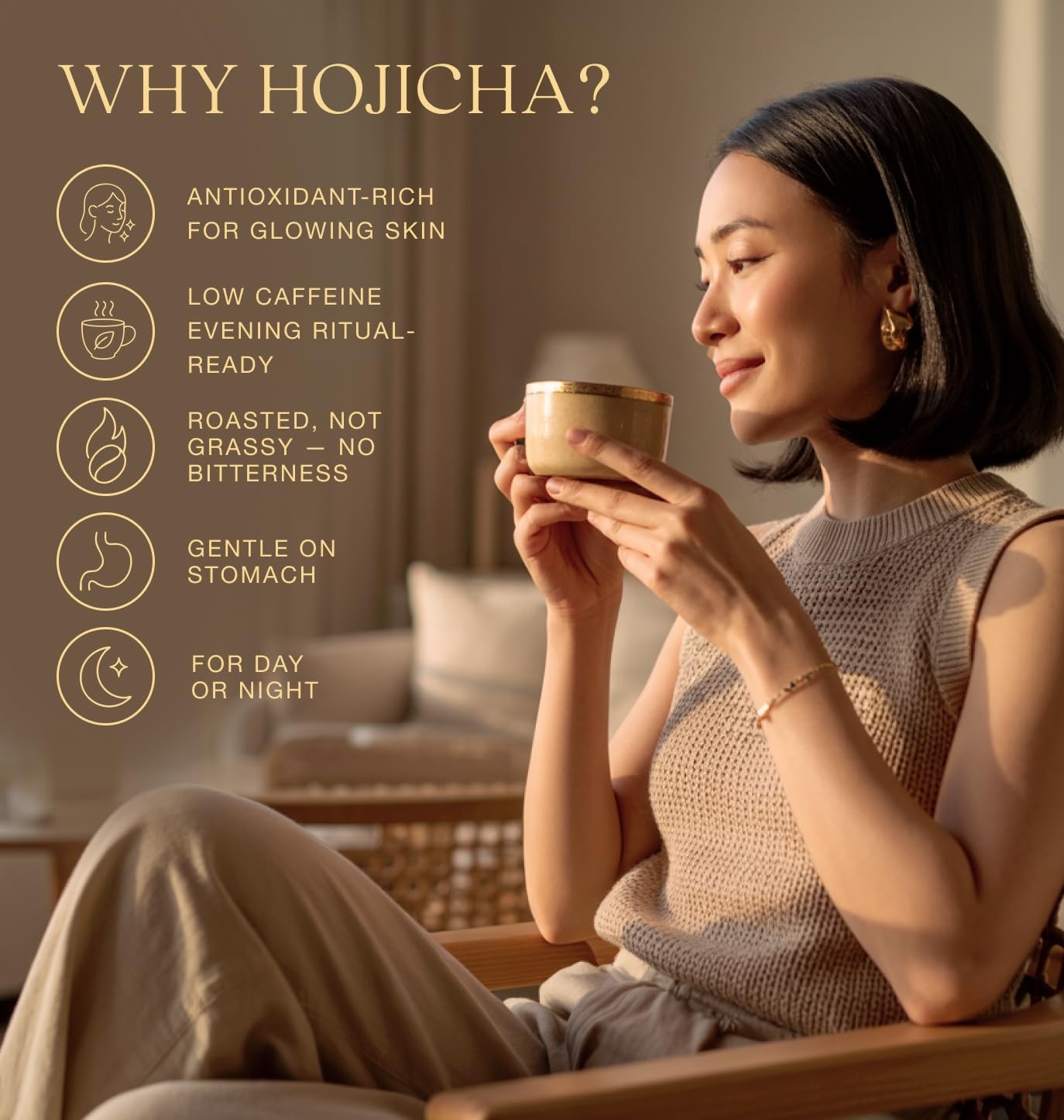 Organic Hojicha Powder 80g – Low Caffeine, Stone-Milled Dark Roast – Japanese