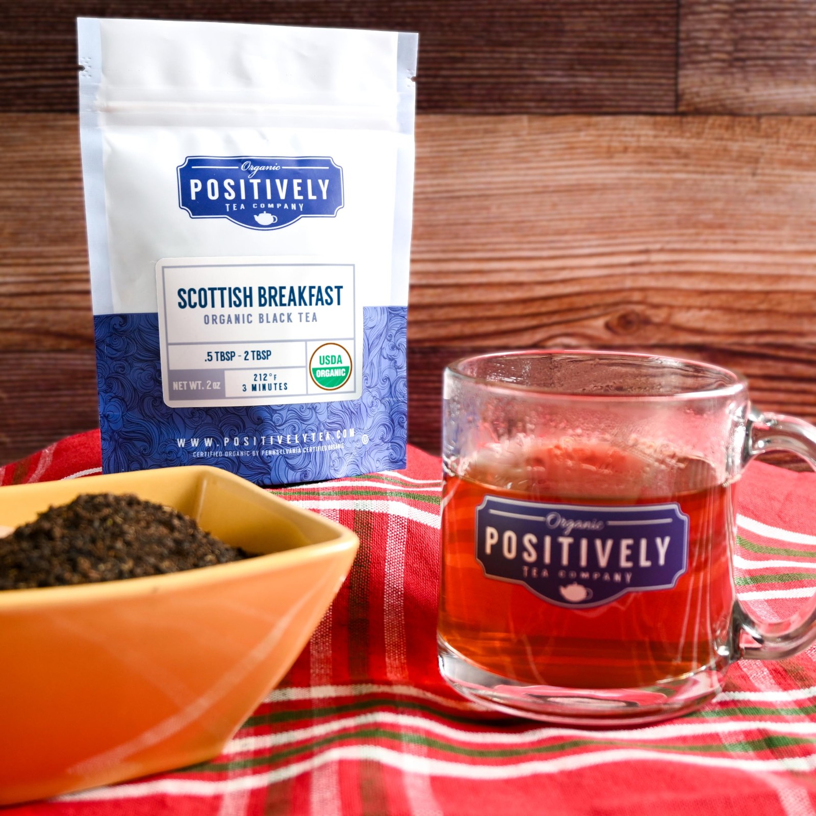 Organic Positively Tea Company, Scottish Breakfast Black Tea, Loose Leaf, 16