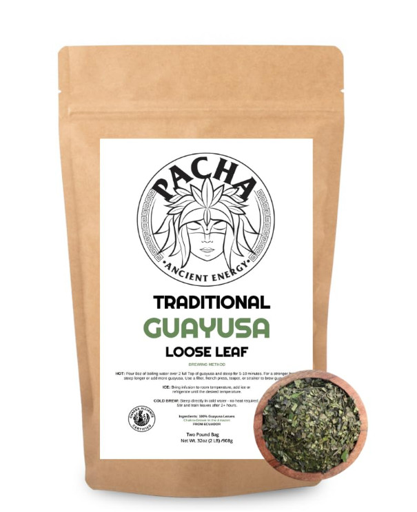 Pacha Guayusa Tea 2LB Organic Loose Leaf 66mg Caffeine Yerba Mate Alt