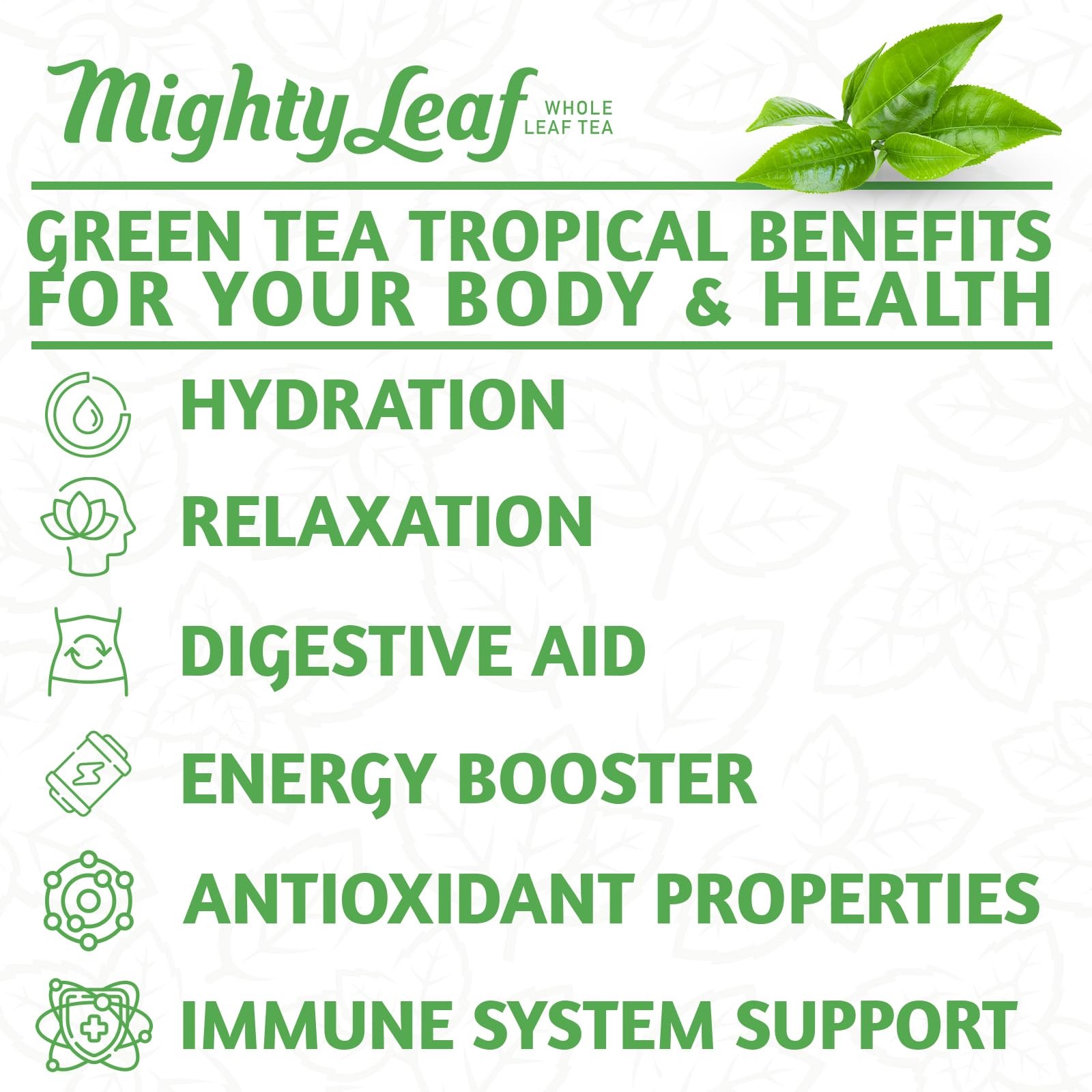 Green Tea Tropical Bags – 100 Count – Refreshing Herbal Infusion