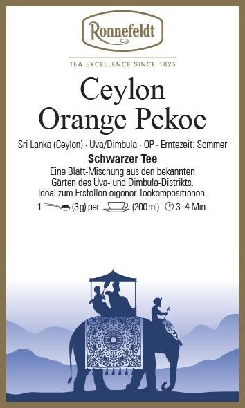 Ronnefeldt Loose Leaf Tea – Ceylon Orange Pekoe (Classic Orange Pekoe) – 100 g