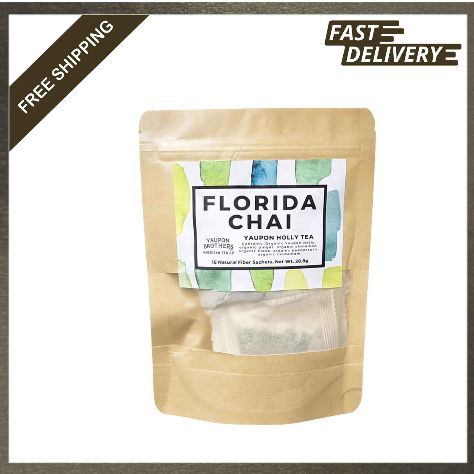Yaupon Tea Bags, Organic Chai Tea, Eco-Friendly 16 Pack, Antioxidant Rich
