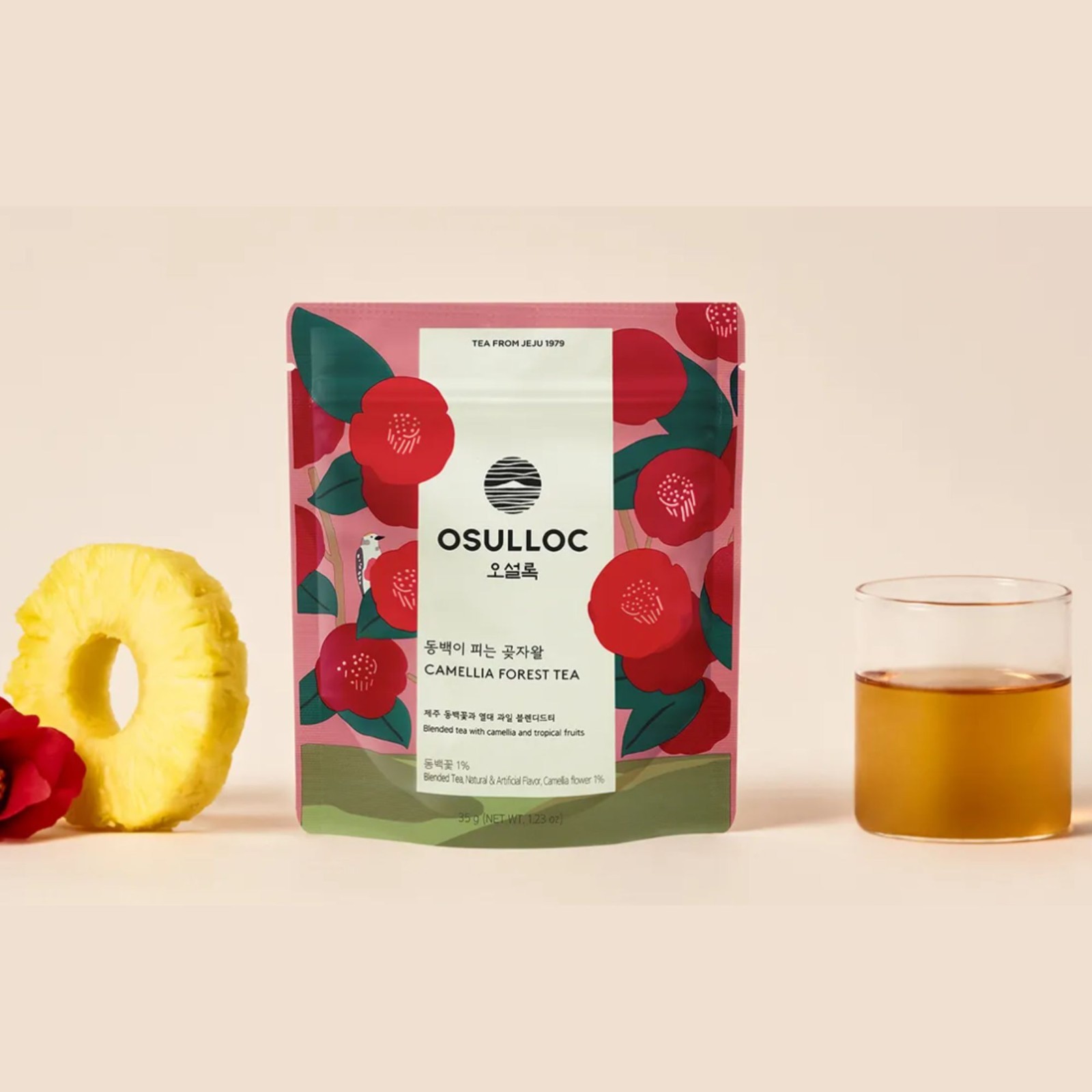 OSULLOC Camellia Forest Tea Jeju Floral Black Tea Blend Korea Loose Leaf Tea 35g