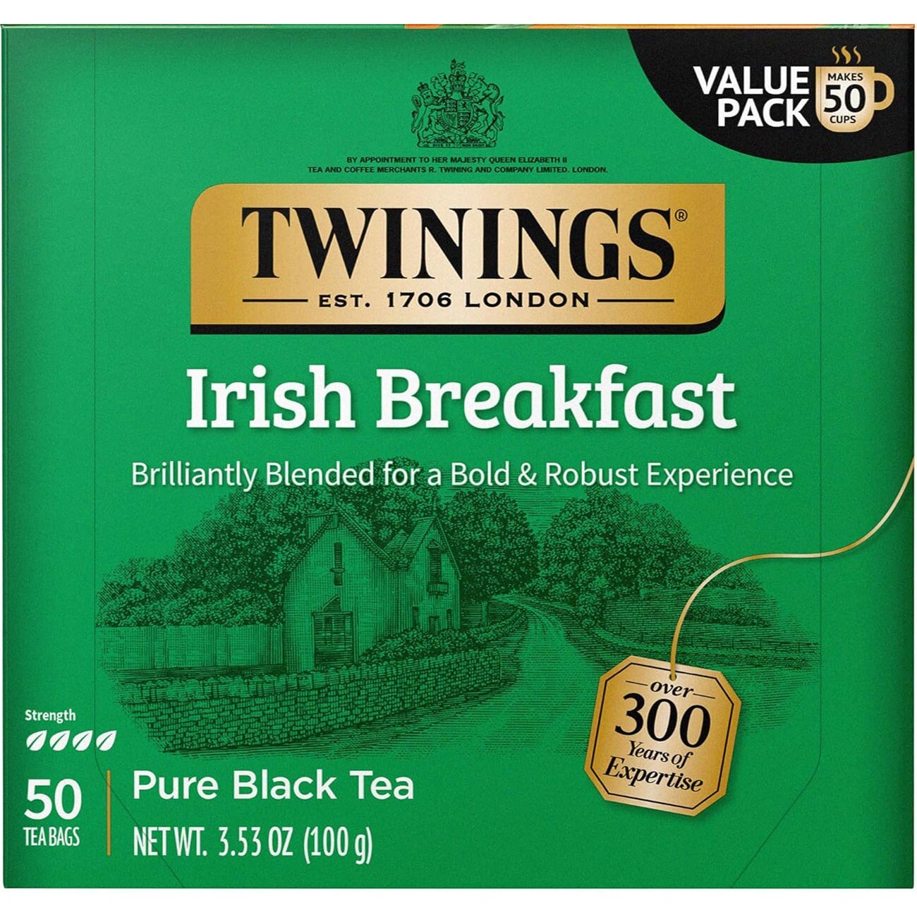 Twinings Irish Breakfast Pure Black Tea – 50 bags