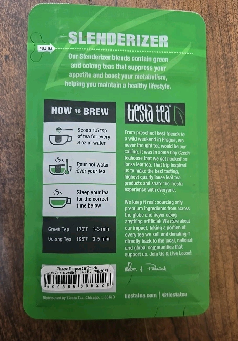 Tiesta Tea Chinese Gunpowder Green Tea 2oz Loose Leaf – Lot of 2 – 20-25 Cups Ea