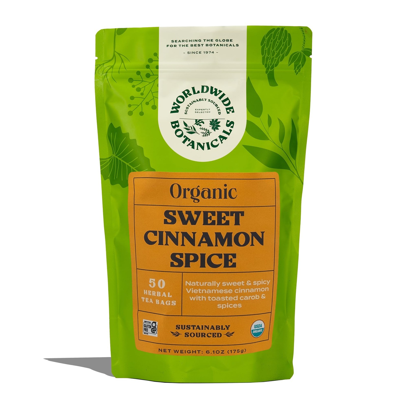 Sweet Cinnamon Spice Herbal Tea, 50 Tea Bags – Organic, Caffeine Free, Kosher…