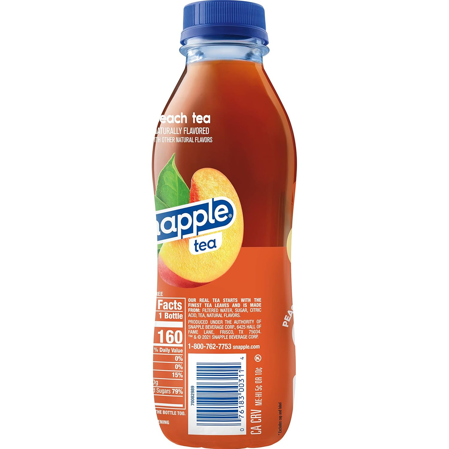 Peach Tea, 16 Fl Oz Recycled Plastic Bottle, Pack of 12