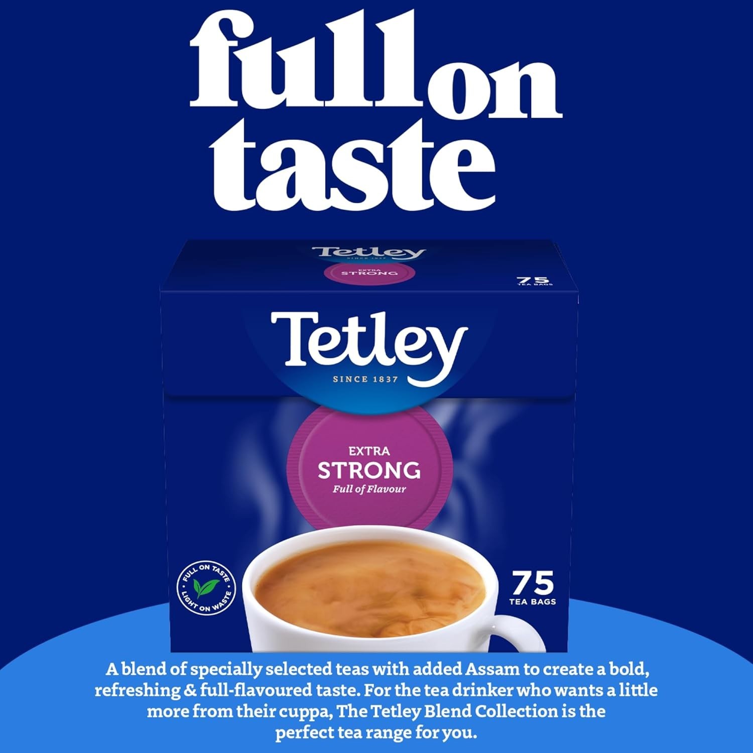 Tetley Extra Strong 75 Tea Bags Bold Black Tea Full Strength