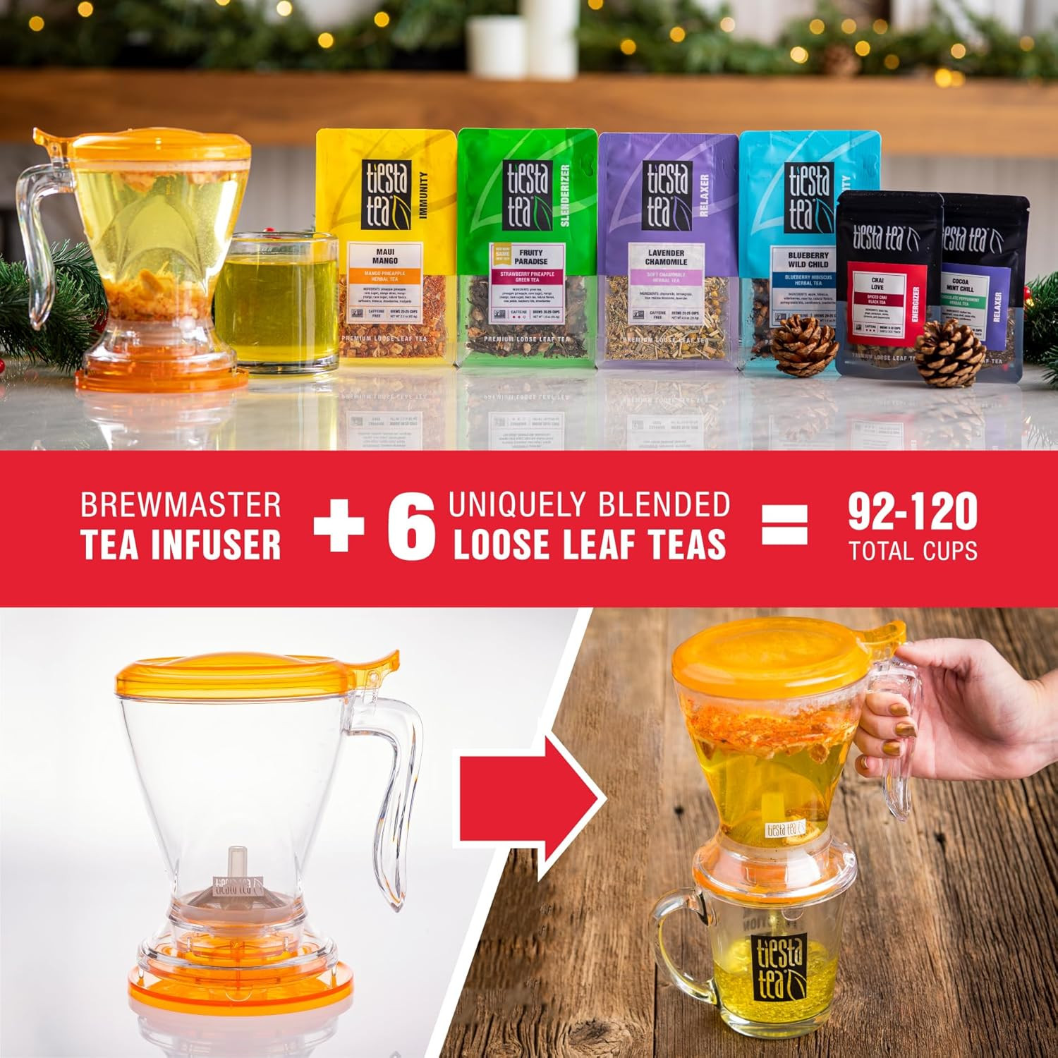 Ultimate Live Loose Leaf Kit, Tea Starter Kit with High to Non-Caffeinated Blend