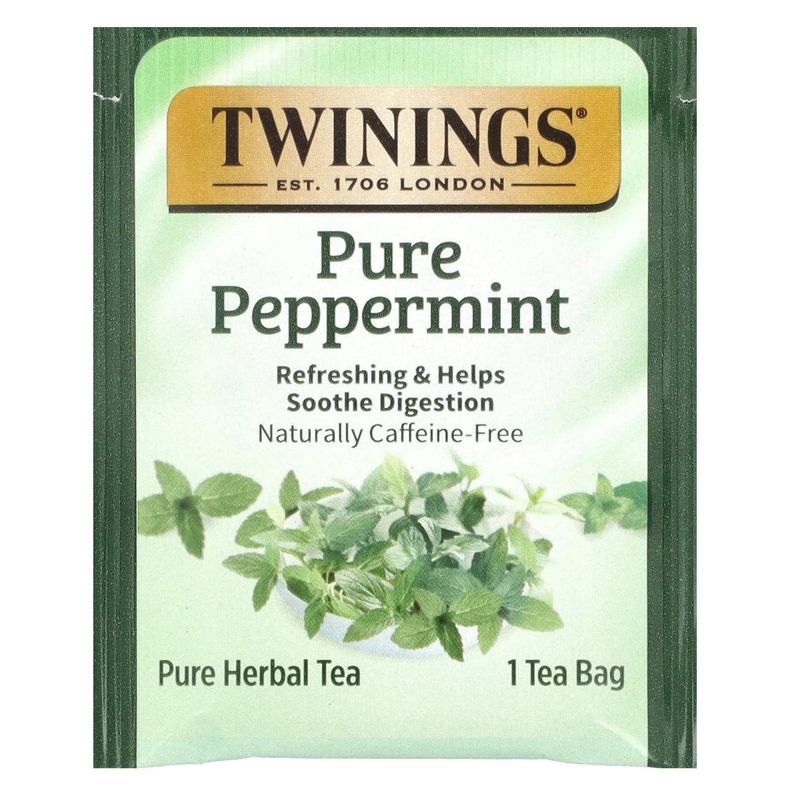 Herbal Tea, Pure Peppermint, Caffeine Free, 50 Tea Bags, 3.53 oz (100 g)