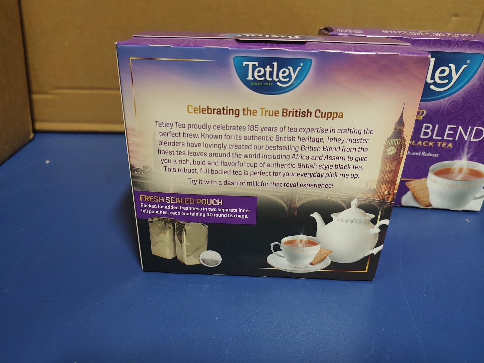 2 Each Tetley Premium Black Tea, British Blend 80 Count Tea Bags, 7 oz Dec 2025
