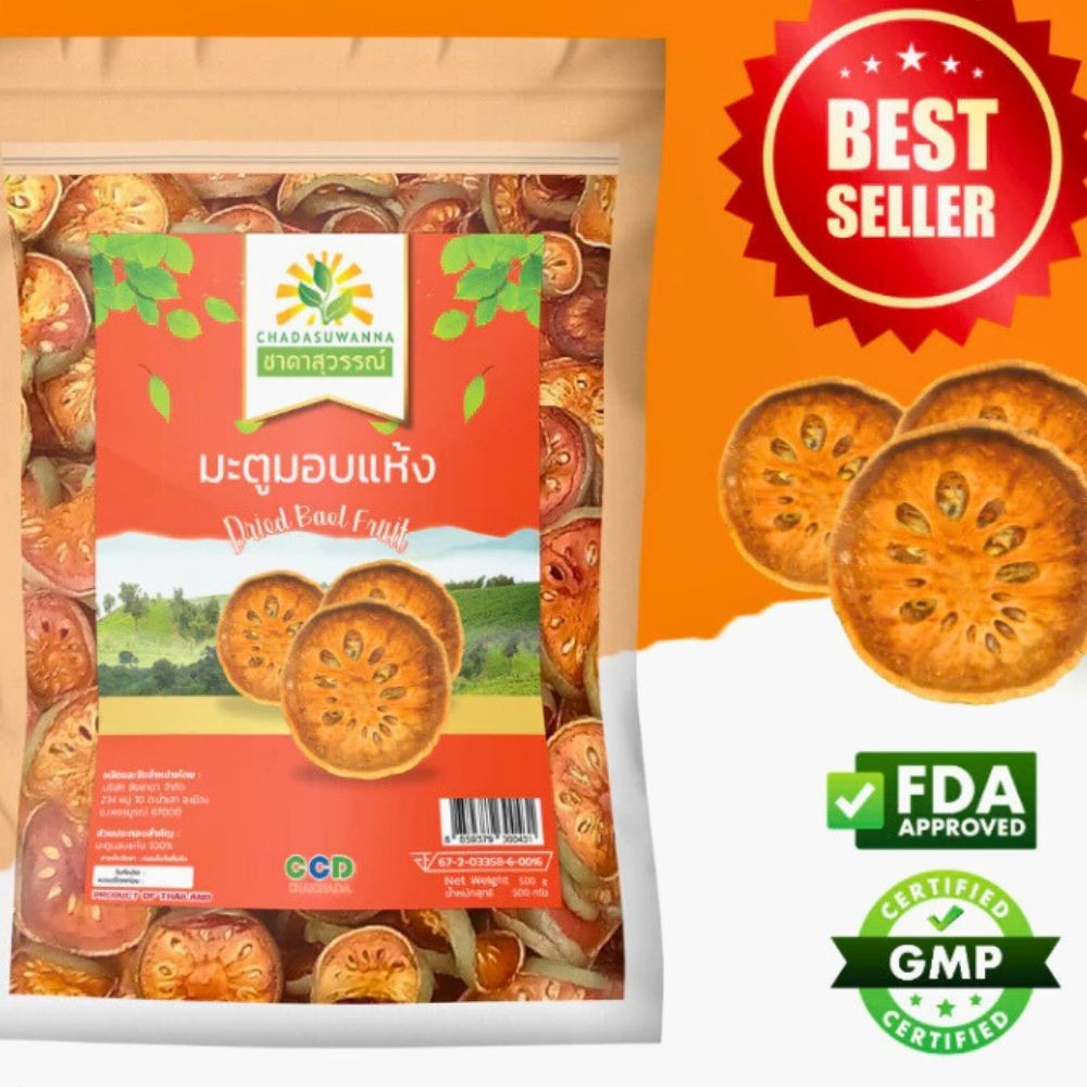 Dried Bael Fruit Tea 100g Thai Herbal Tea Natural Sun-Dried Slices CHADASUWANNA