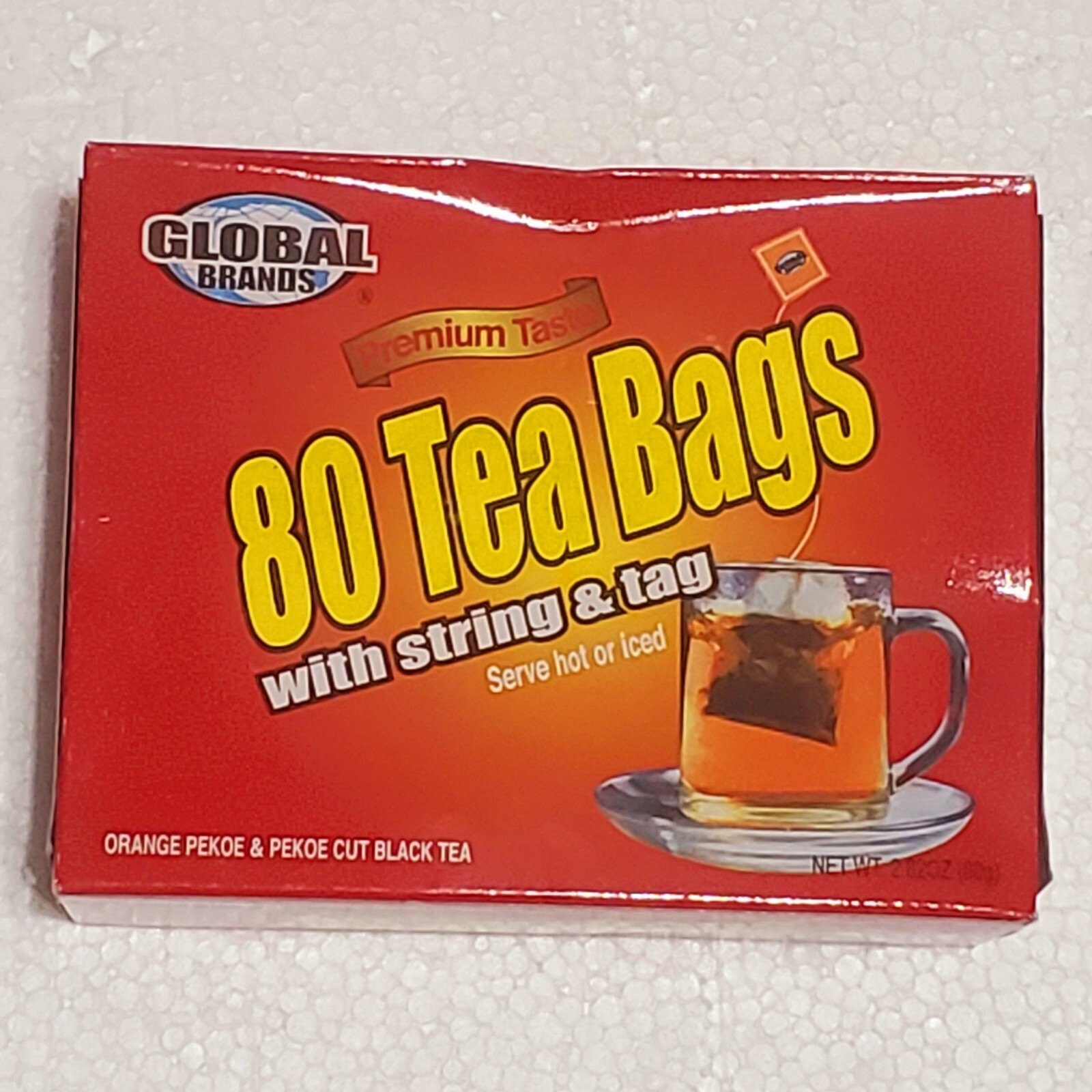 Global Brands Orange Pekoe & Pekoe Cut Black Tea 80 Bags.