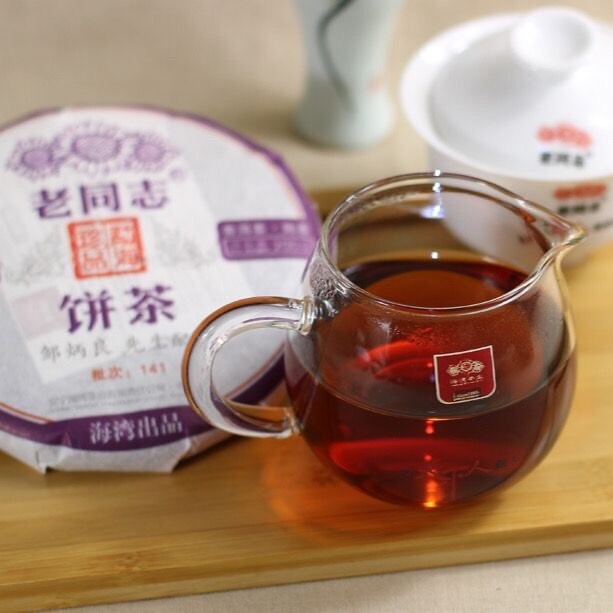 Yunnan Haiwan”Lao Tong Zhi” 908 Menghai Pu Erh Tea Cake 141 Puer Cooked Tea 200g